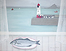 'Newlyn Lighthouse & Seabass' by Gemma Pearce